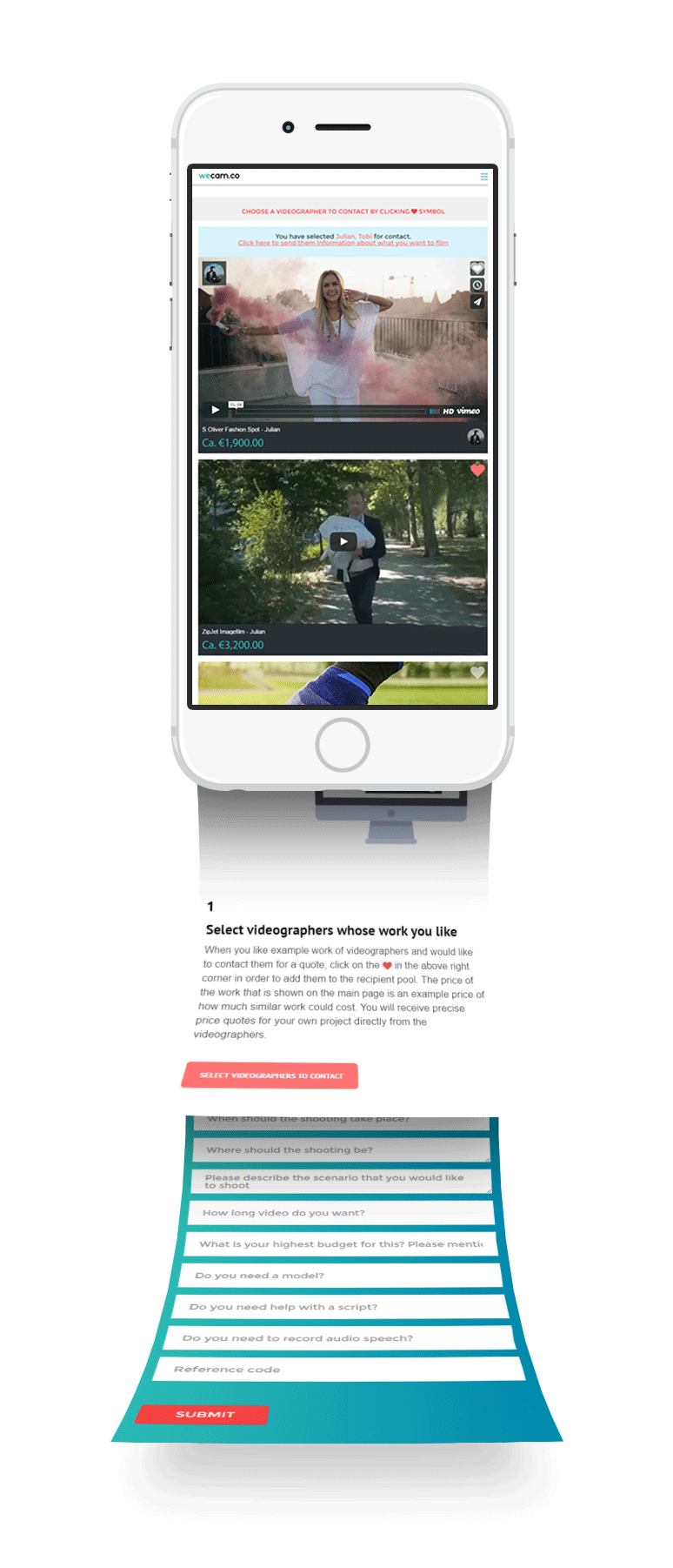 Wecam, mobile design