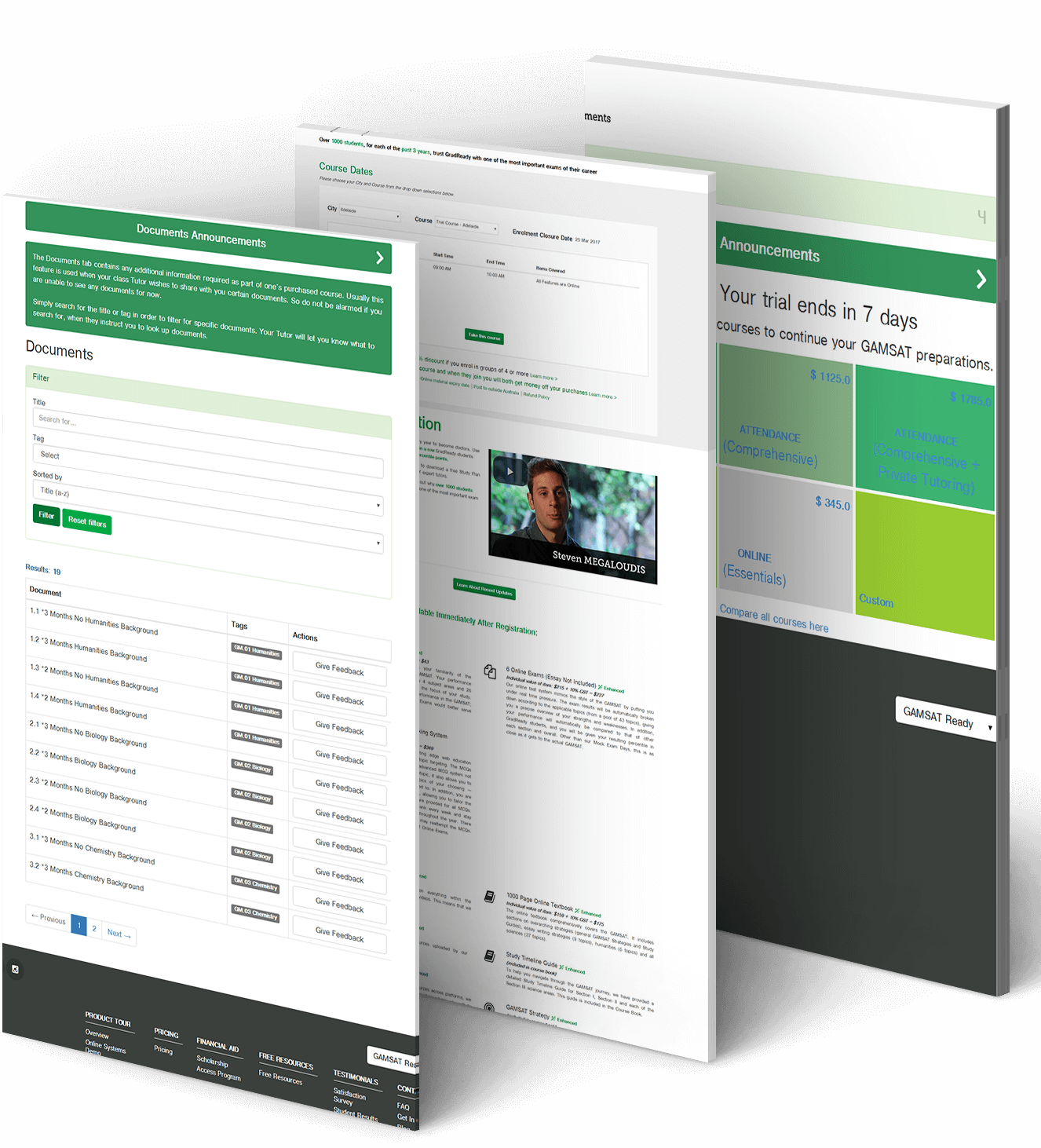 GradReady SaaS platform interface