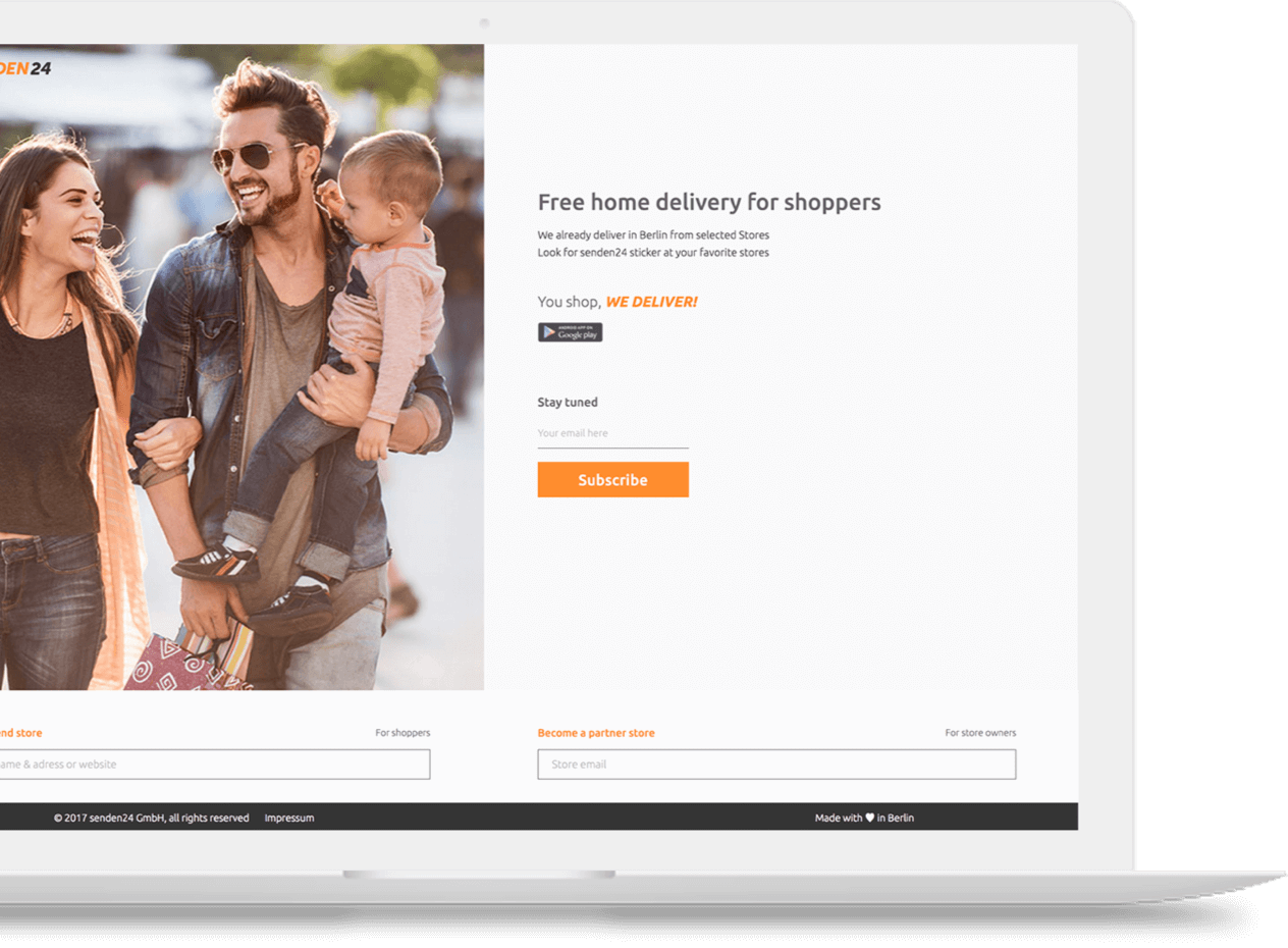 Senden24 promo website design