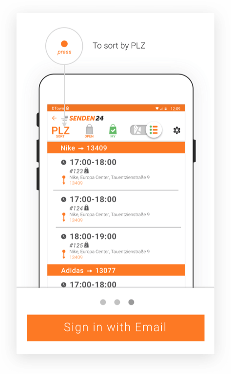 ANDROID MOBILE APP FOR COURIER Senden24
