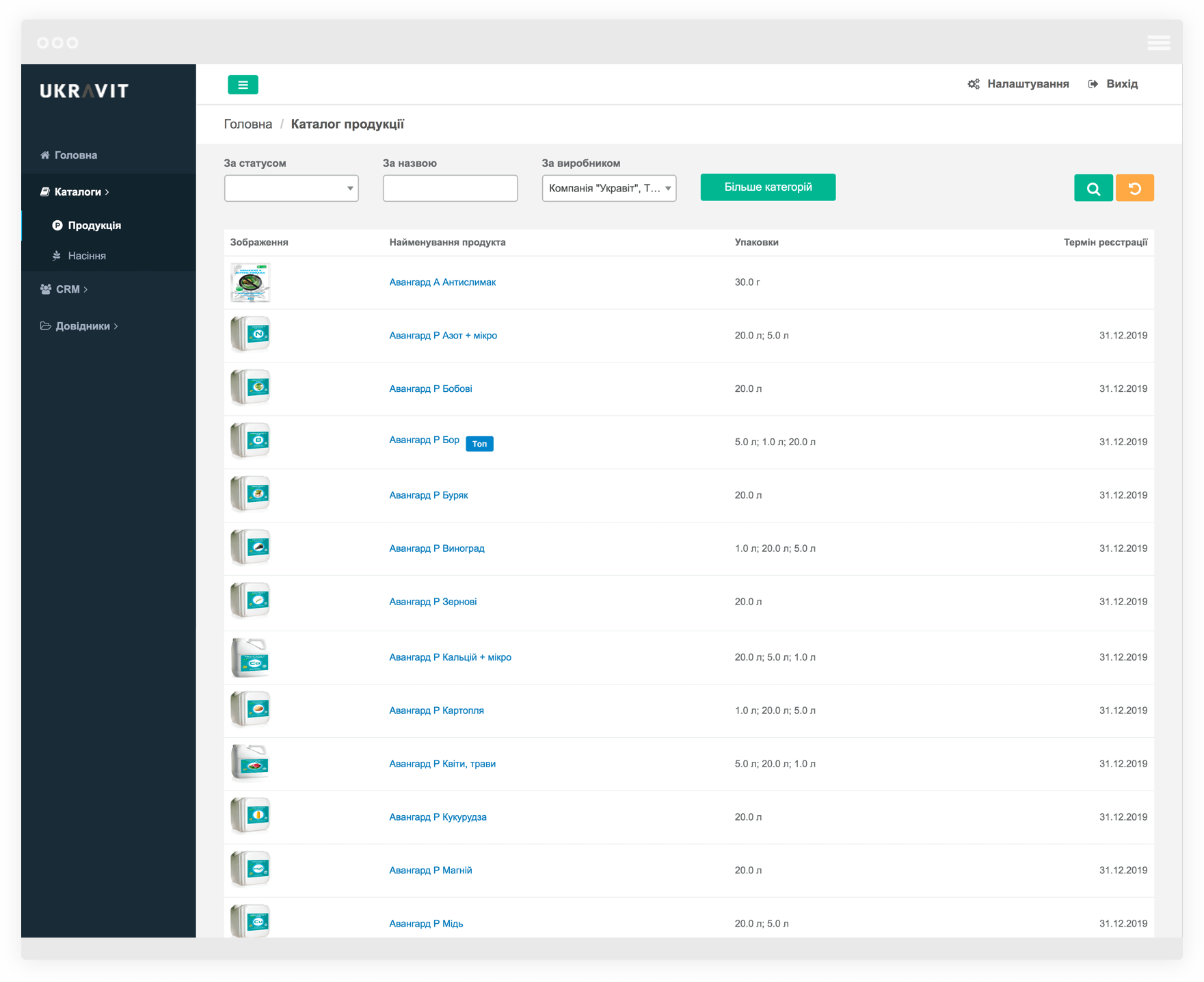 UKRAVIT: CRM for agro business company, Syndicode