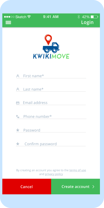 KwikiMove mover registration workflow. Syndicode