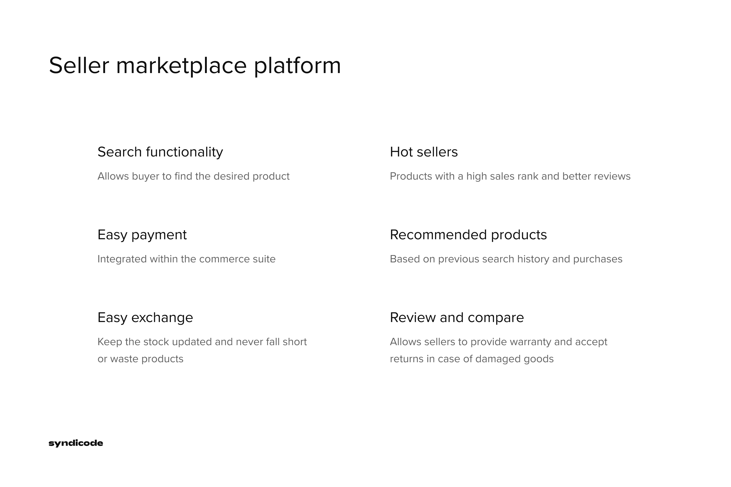 Online marketplace features