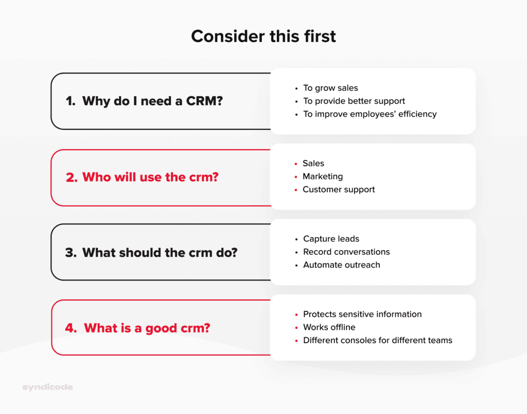 Critical considerations before building a CRM