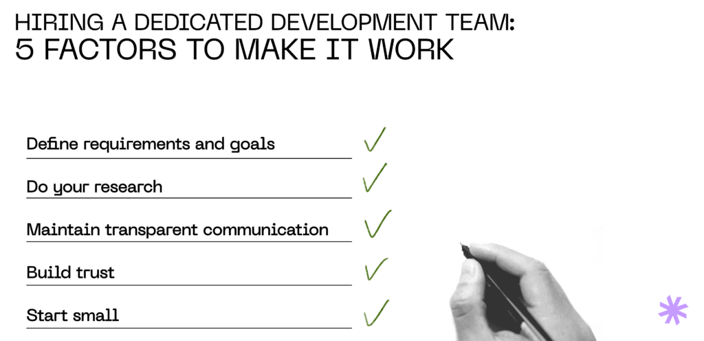 Hiring a dedicated development team: how to make it work?