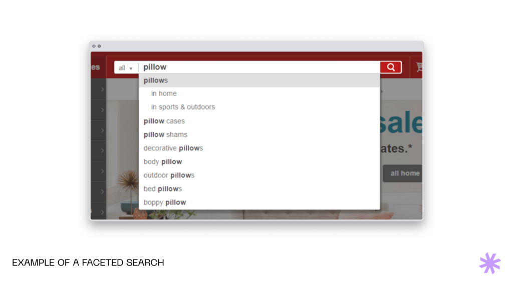 Example of a faceted search