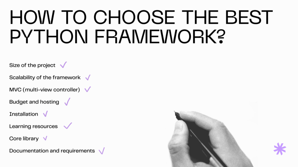 How to choose the best Python framework? A checklist